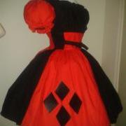 Harley Quinn Harlequin Halloween Costume Cute Dress Red and Black Cosplay Costume Womens Small Medium Large