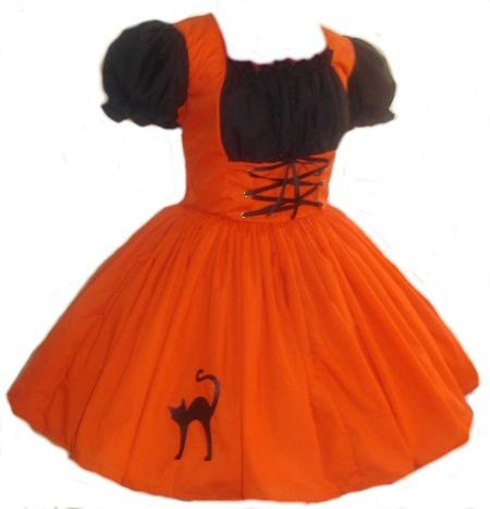 Orange Witch Halloween Costume Dress Orange And Black Costume With
