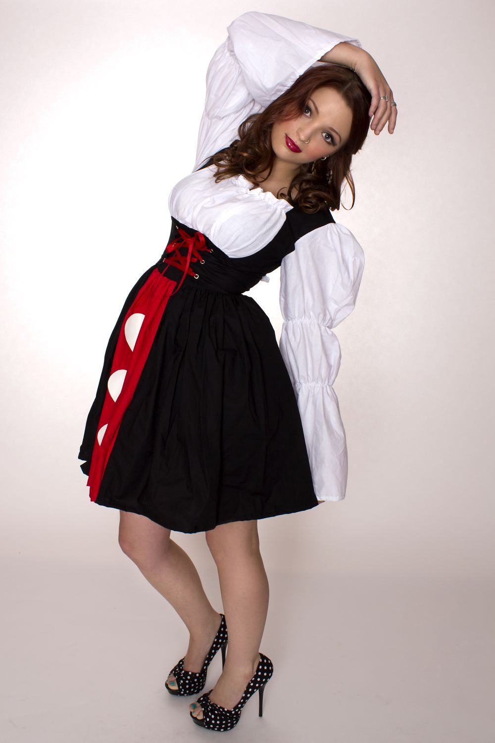 white dress black hearts