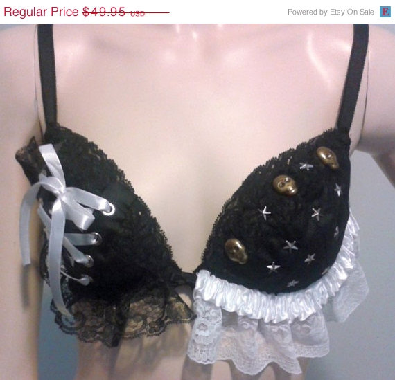 Clearance 50 Off Gothic Punk Rave Bra Lolita Black Top Underwire