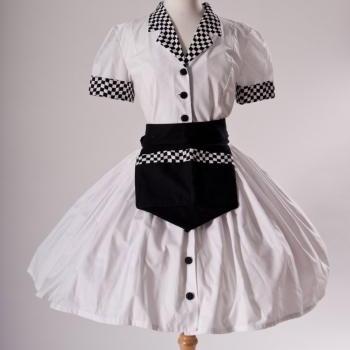 Car Hop Costume Retro 50s Drive In Waitress Dress Apron And Hat